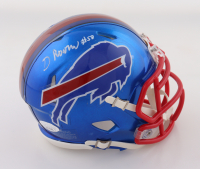Greg Rousseau Signed Bills Flash Alternate Speed Mini Helmet (JSA) at PristineAuction.com