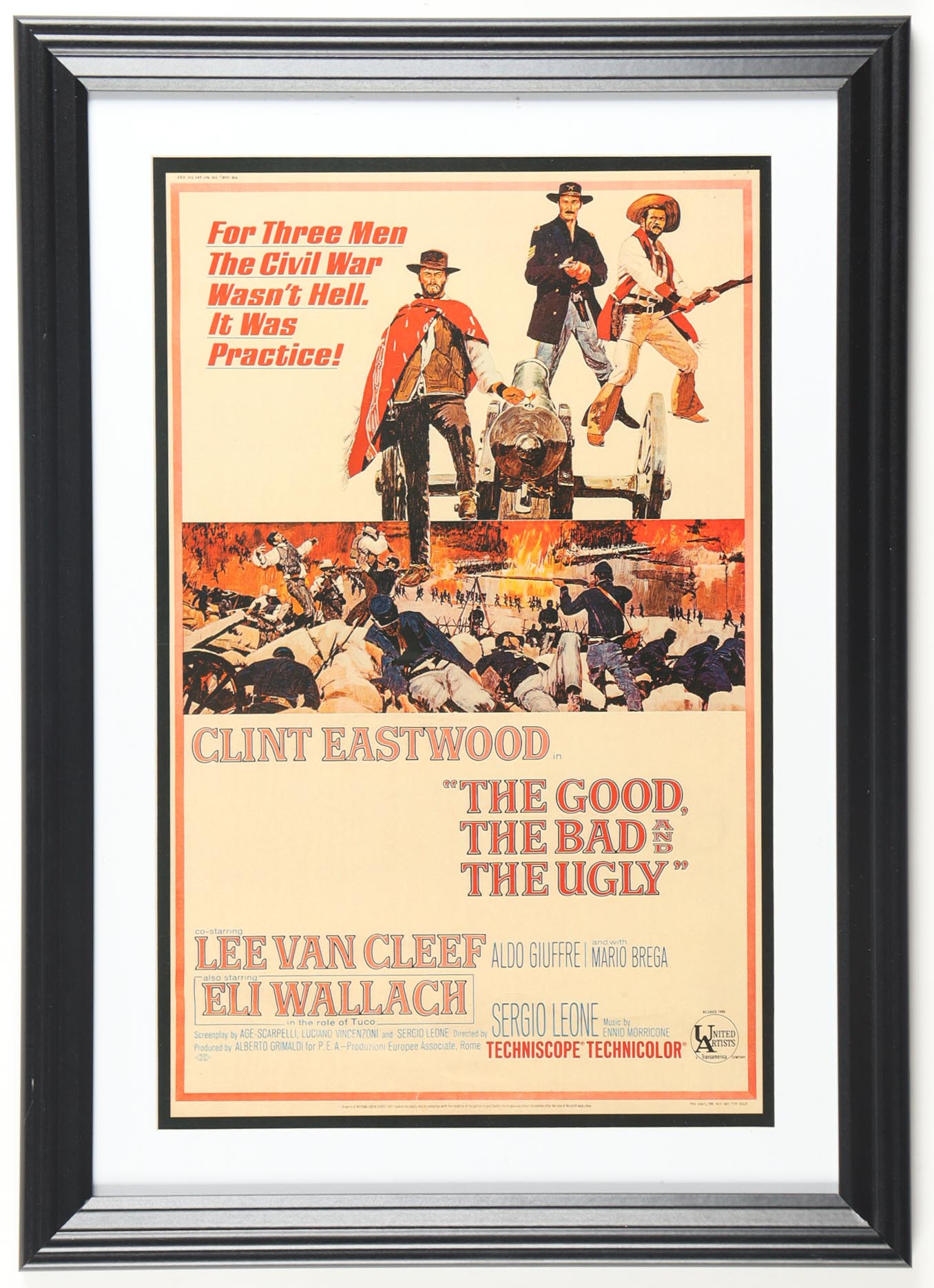 1966 "The Good, the Bad and the Ugly" Custom Framed Print Display at PristineAuction.com 1966 "The Good, the Bad and the Ugly" Custom Framed Print Display at PristineAuction.com