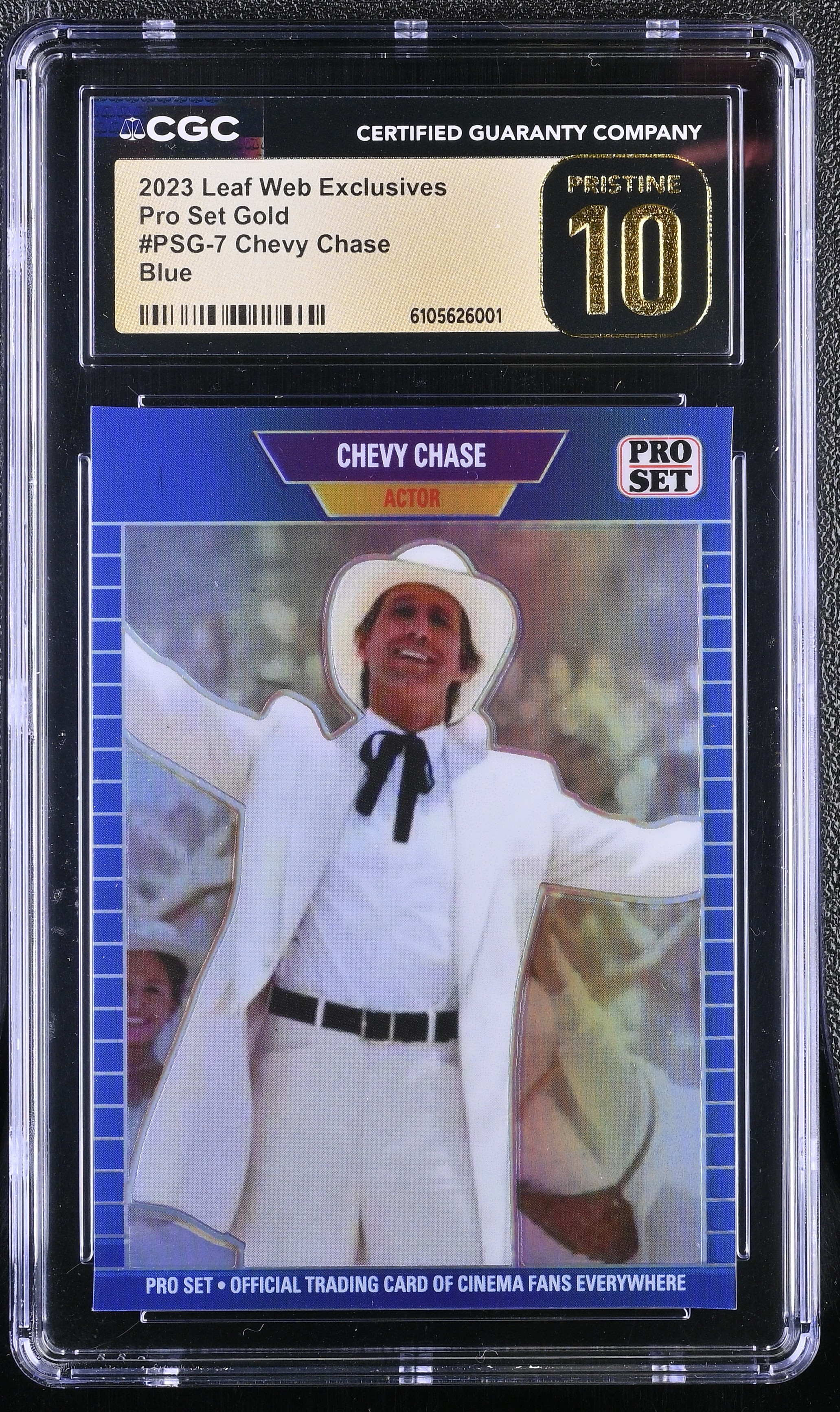 Chevy Chase 2023 Leaf Web Exclusives Pro Set Blue #PSG7 #10/25 (CGC 10 | Pristine Black Label) at PristineAuction.com Chevy Chase 2023 Leaf Web Exclusives Pro Set Blue #PSG7 #10/25 (CGC 10 | Pristine Black Label) at PristineAuction.com