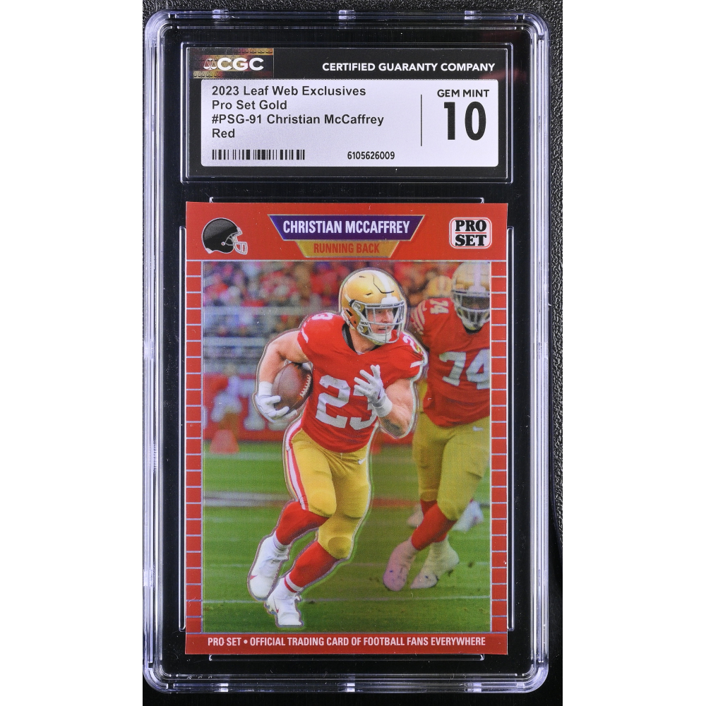 Christian McCaffrey 2023 Leaf Web Exclusives Pro Set Red #PSG91 #9/89 (CGC 10) at PristineAuction.com