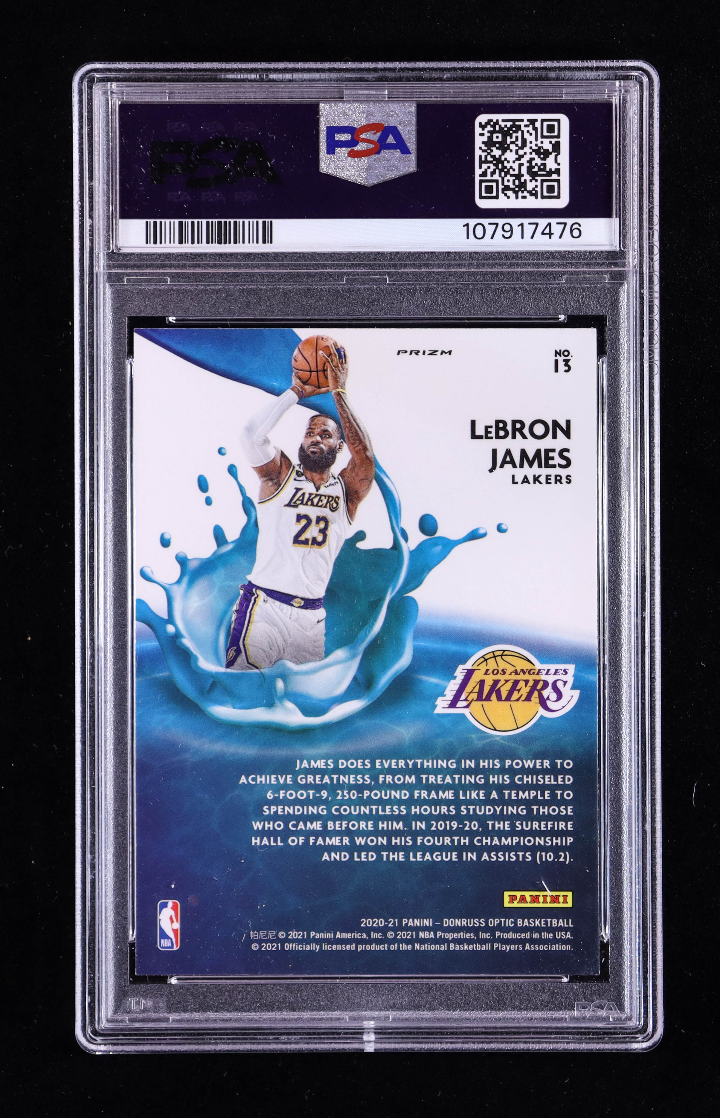 LeBron James 2020-21 Donruss Optic Splash Purple #13 (PSA 10) at PristineAuction.com LeBron James 2020-21 Donruss Optic Splash Purple #13 (PSA 10) at PristineAuction.com