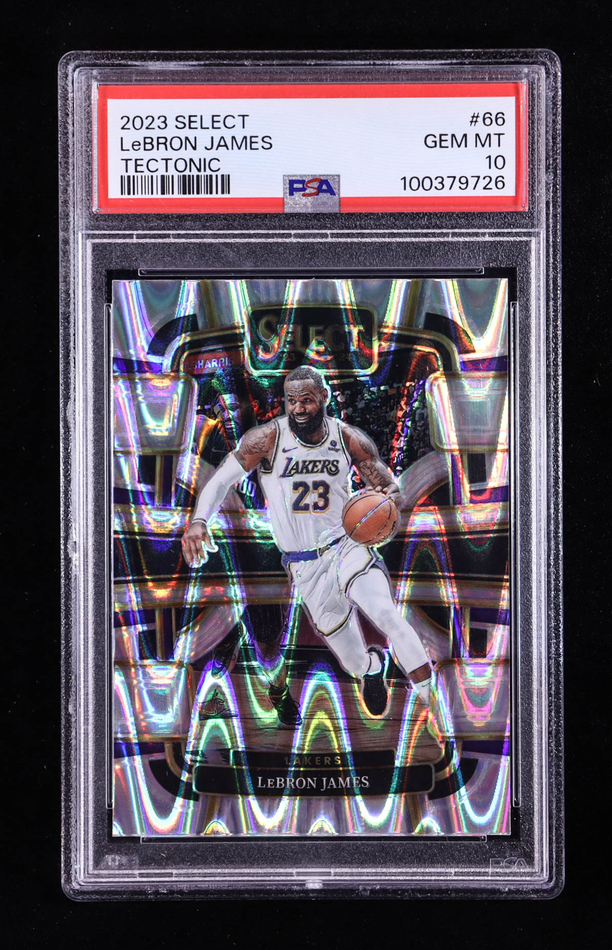 LeBron James 2023-24 Select Prizms Tectonic #66 (PSA 10) at PristineAuction.com LeBron James 2023-24 Select Prizms Tectonic #66 (PSA 10) at PristineAuction.com