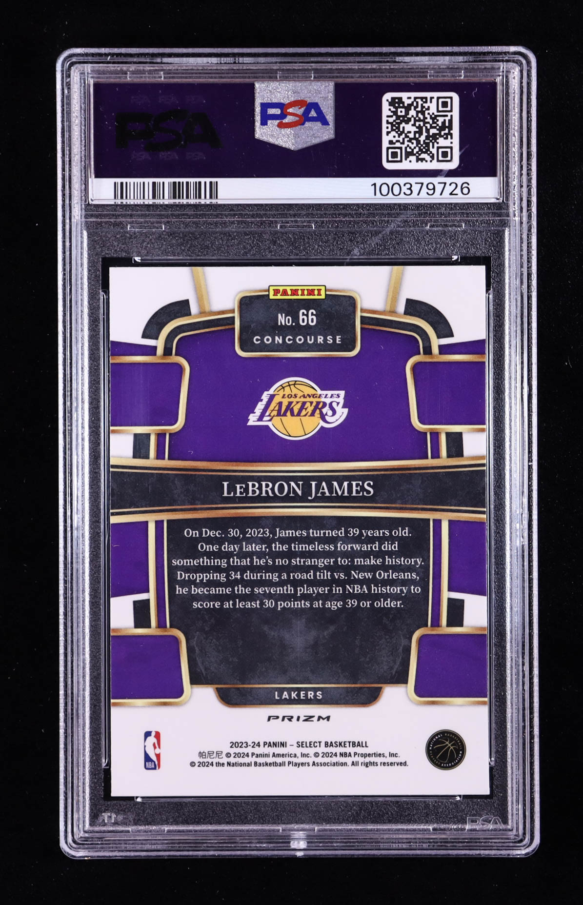 LeBron James 2023-24 Select Prizms Tectonic #66 (PSA 10) at PristineAuction.com LeBron James 2023-24 Select Prizms Tectonic #66 (PSA 10) at PristineAuction.com