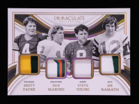 Brett Favre / Dan Marino / Joe Namath / Steve Young 2023 Immaculate Collection Immaculate Monuments Materials Prime #9 #08/10 at PristineAuction.com
