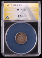 1877 Seated Liberty Silver 10C Dime (ANACS F15) at PristineAuction.com