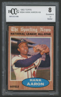 Hank Aaron 1962 Topps #394 All Star (BCCG 8) at PristineAuction.com