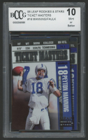 Peyton Manning / Marshall Faulk 1998 Leaf Rookies and Stars Ticket Masters #16 #1600/2500 (BCCG 10) at PristineAuction.com