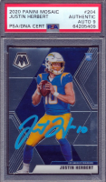 Justin Herbert Signed 2020 Panini Mosaic #204 RC (PSA | Autograph Graded 9) at PristineAuction.com