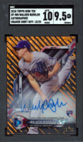 Walker Buehler 2018 Topps High Tek Autographs Orange Orbit Diffractors #HTWB #15/25 (SGC 9.5 | Autograph Graded 10) at PristineAuction.com