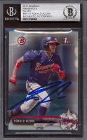 Ronald Acuna Jr. Signed 2017 Bowman Prospects Silver #BP127 #333/499 (BGS) at PristineAuction.com
