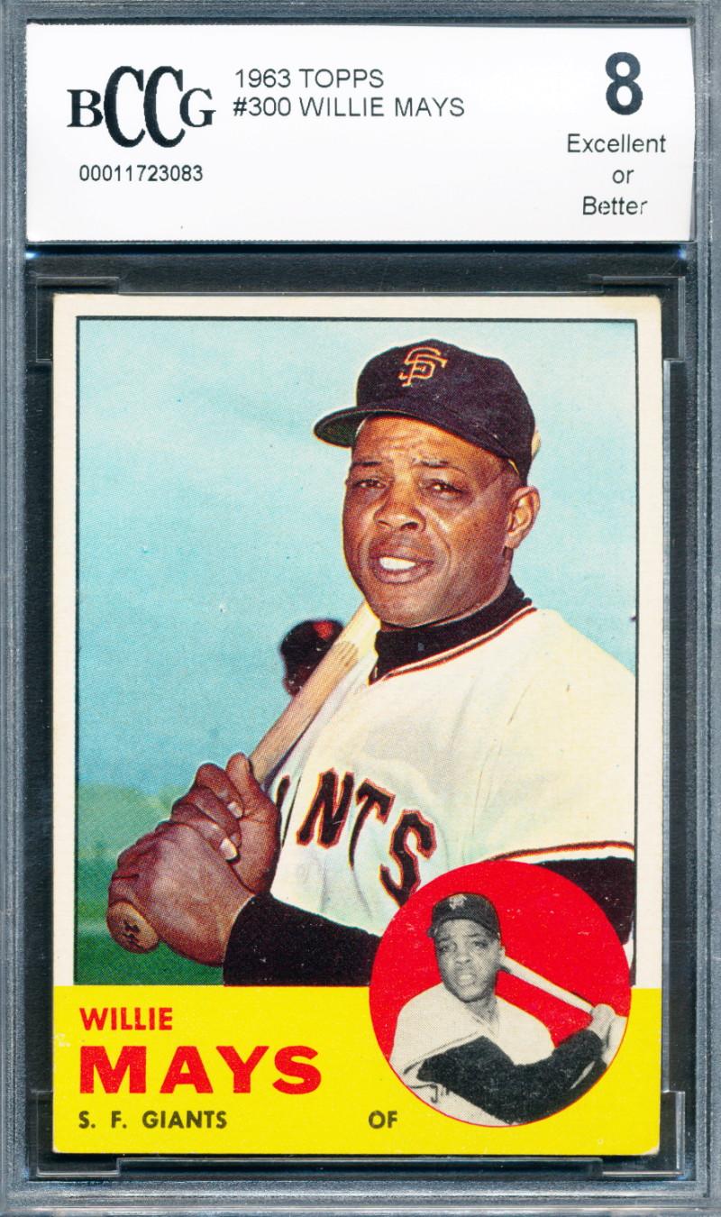 Willie Mays 1963 Topps #300 (BCCG 8) at PristineAuction.com Willie Mays 1963 Topps #300 (BCCG 8) at PristineAuction.com