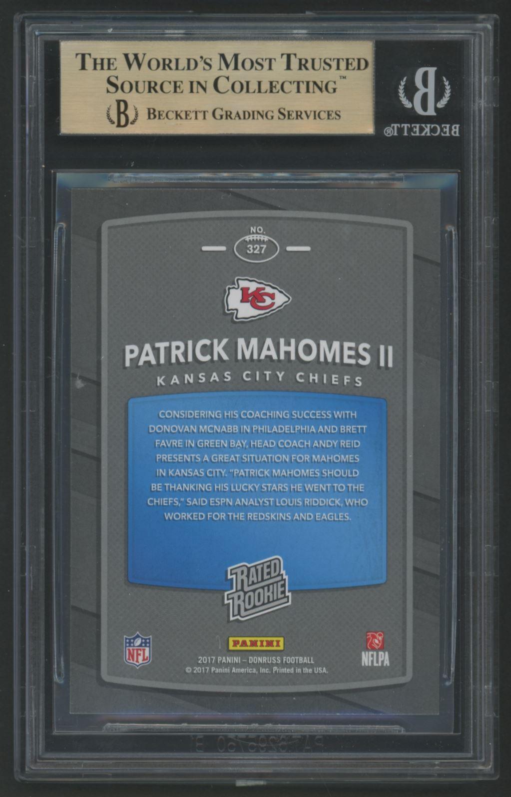 Patrick Mahomes II 2017 Donruss #327 RR (BGS 9.5) at PristineAuction.com Patrick Mahomes II 2017 Donruss #327 RR (BGS 9.5) at PristineAuction.com