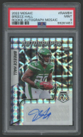 Breece Hall 2022 Panini Mosaic Rookie Autographs Mosaic #7 RC (PSA 9) at PristineAuction.com