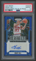 Grant Hill 2024-25 Panini Prizm Sensational Signatures Blue Prizm #89 #6/49 (PSA 9) at PristineAuction.com