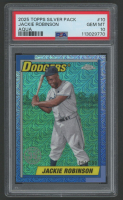 Jackie Robinson 2025 Topps Chrome Silver Pack Aqua #10 #194/199 (PSA 10) at PristineAuction.com