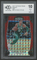 Jayson Tatum 2017-18 Panini Prizm Mosaic Red #20 RC (BCCG 10) at PristineAuction.com