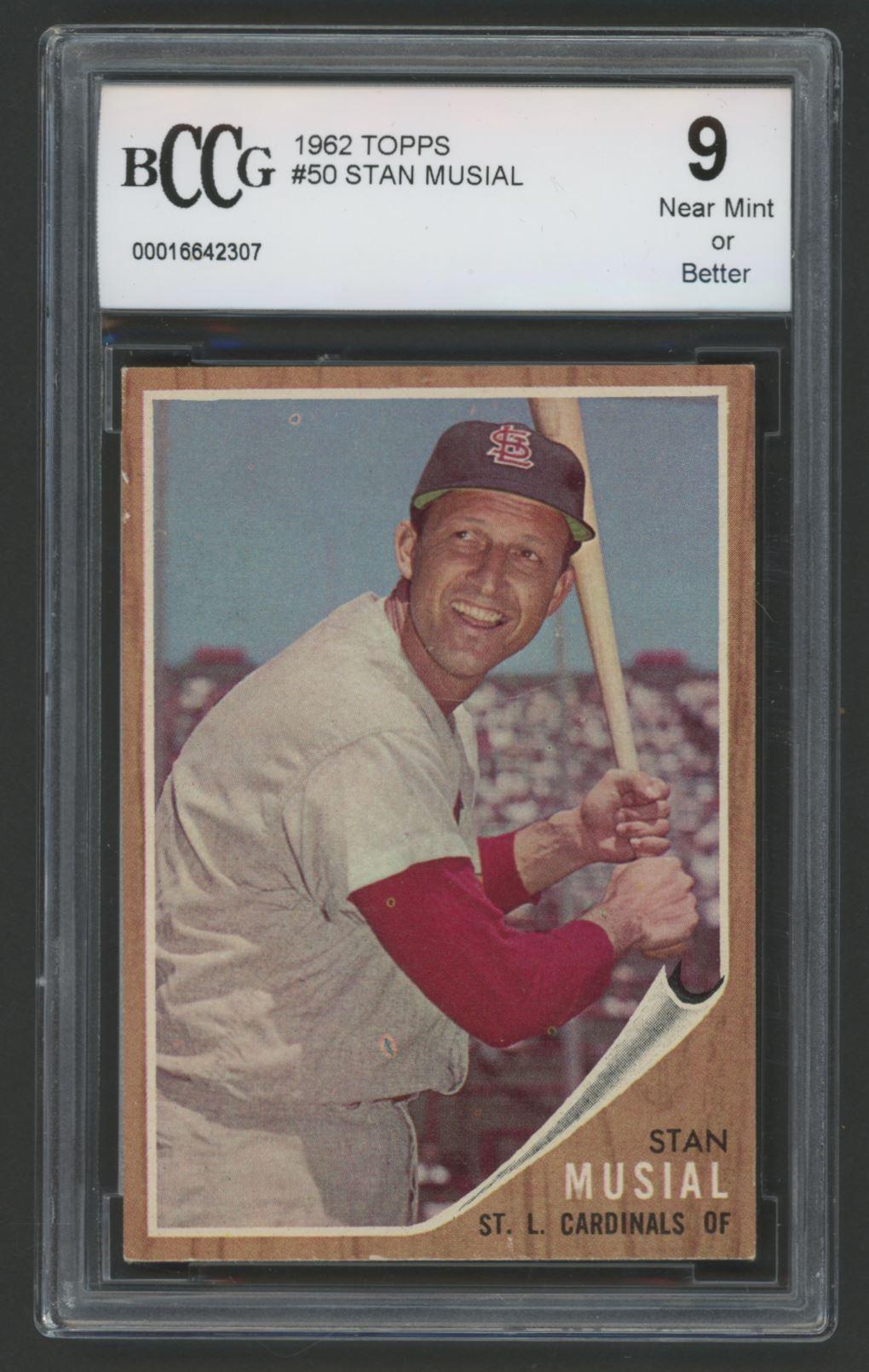 Stan Musial 1962 Topps #50 (BCCG 9) at PristineAuction.com Stan Musial 1962 Topps #50 (BCCG 9) at PristineAuction.com