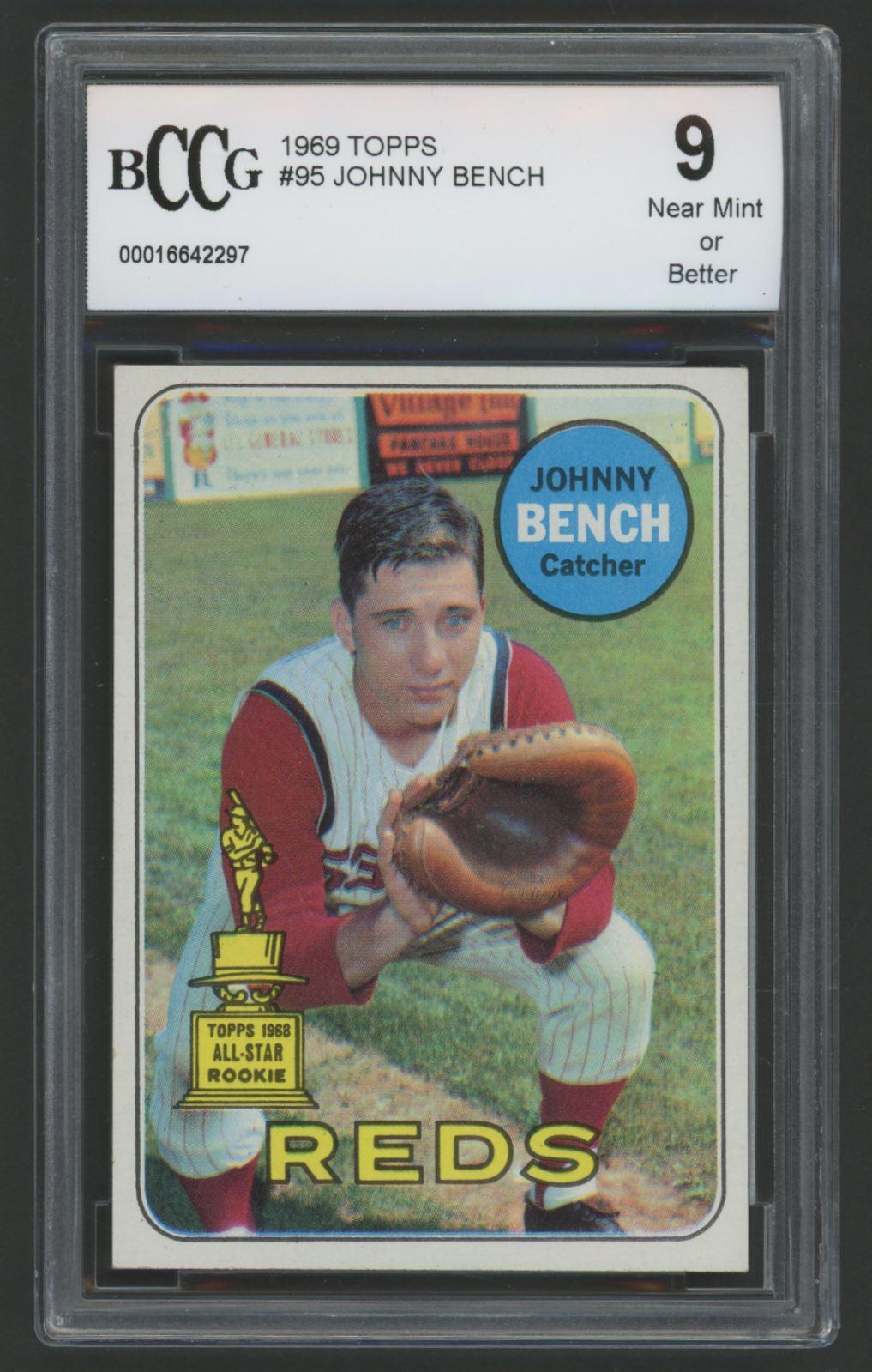 Johnny Bench 1969 Topps #95 (BCCG 9) at PristineAuction.com Johnny Bench 1969 Topps #95 (BCCG 9) at PristineAuction.com