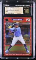 Junior Caminero 2023 Leaf Web Exclusives Pro Set Red #PSG105 RC #81/89 (CGC 10 | Pristine Black Label) at PristineAuction.com