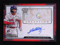 Masataka Yoshida 2023 Topps Inception MLB First Milestones Autograph Relics Red #FMARMY #02/25 RC at PristineAuction.com