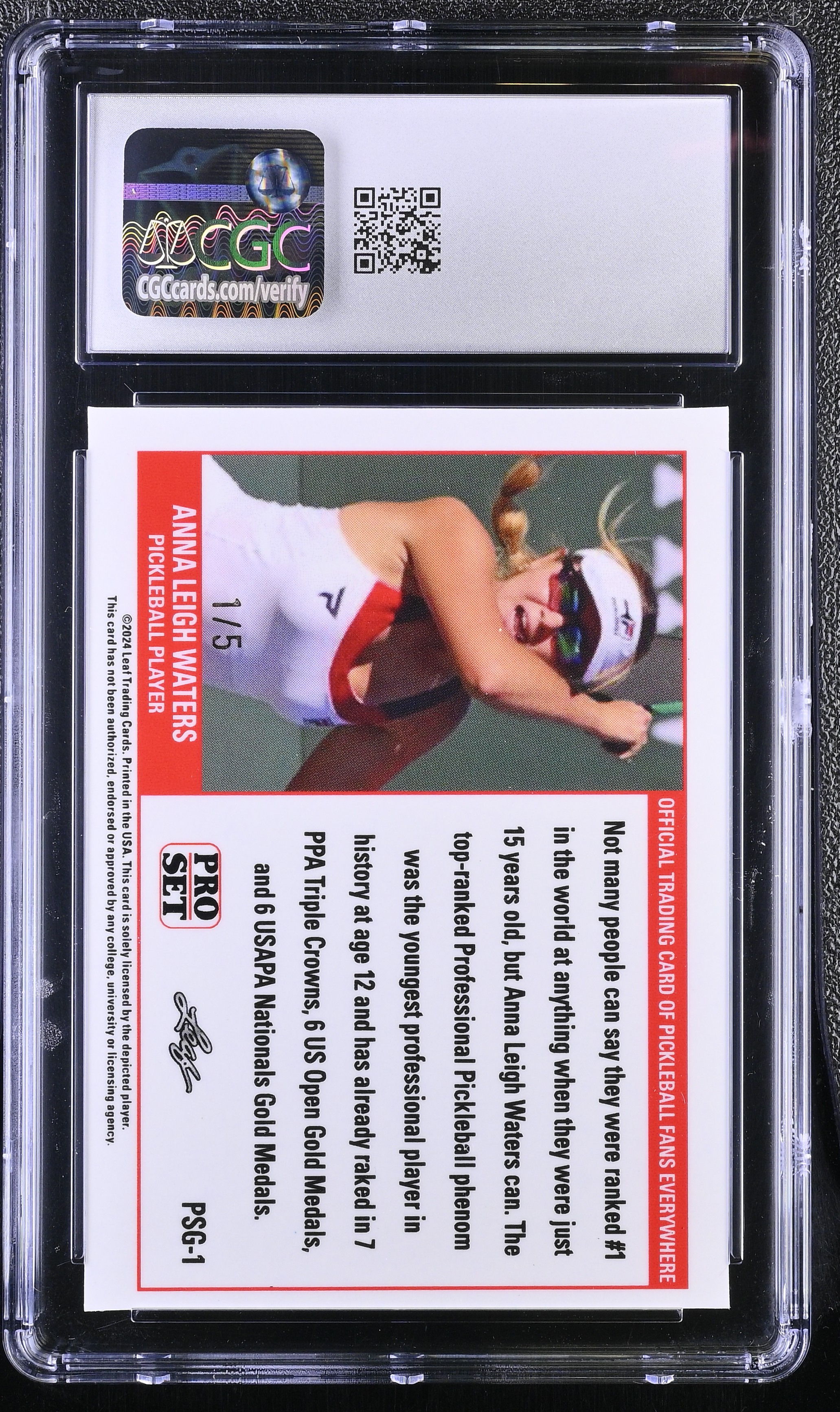 Anna Leigh Waters 2023 Leaf Web Exclusives Pro Set Rainbow #PSG1 #1/5 (CGC 10) at PristineAuction.com Anna Leigh Waters 2023 Leaf Web Exclusives Pro Set Rainbow #PSG1 #1/5 (CGC 10) at PristineAuction.com