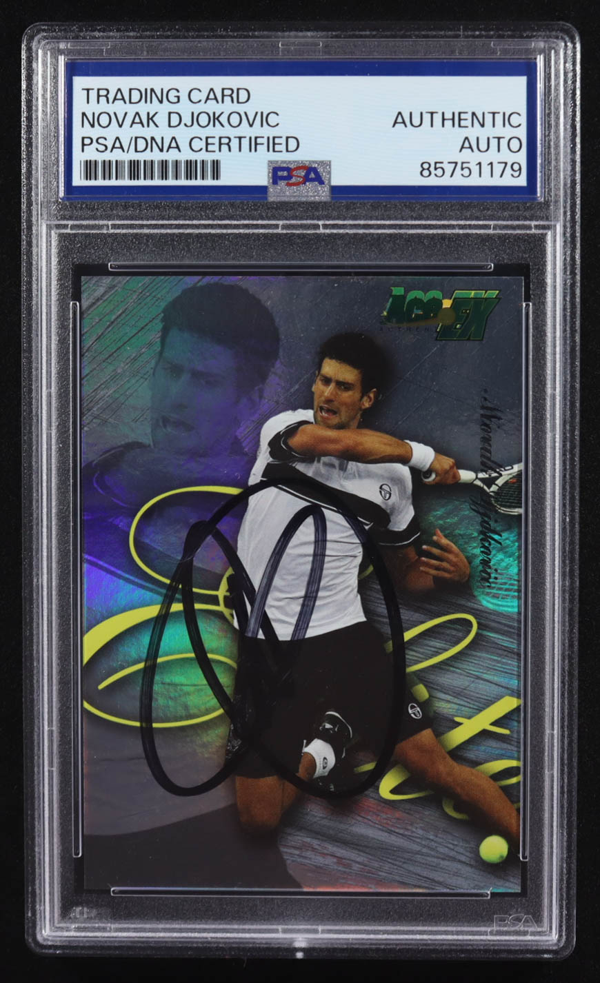 Novak Djokovic Signed 2011 Ace EX Authentic #E3-13 (PSA) at PristineAuction.com Novak Djokovic Signed 2011 Ace EX Authentic #E3-13 (PSA) at PristineAuction.com