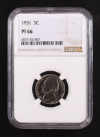 1951 Jefferson 5C Proof Nickel (NGC PF66) at PristineAuction.com