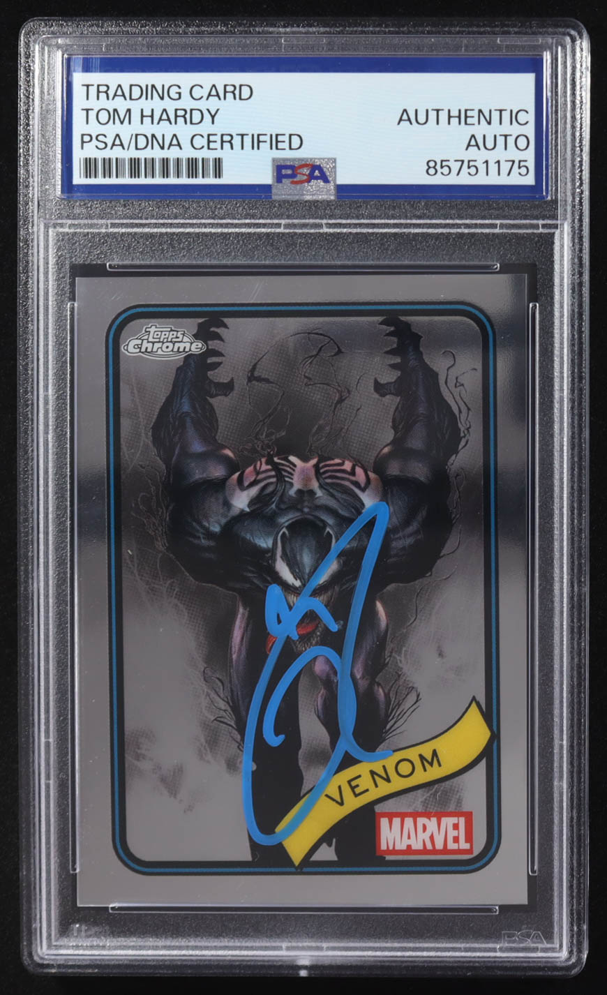 Tom Hardy Signed 2025 Topps Chrome Marvel Venom #149 (PSA) at PristineAuction.com Tom Hardy Signed 2025 Topps Chrome Marvel Venom #149 (PSA) at PristineAuction.com