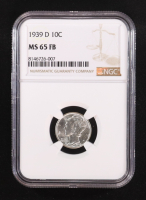 1939-D Mercury Silver 10C Dime, Full Bands (NGC MS65 FB) at PristineAuction.com