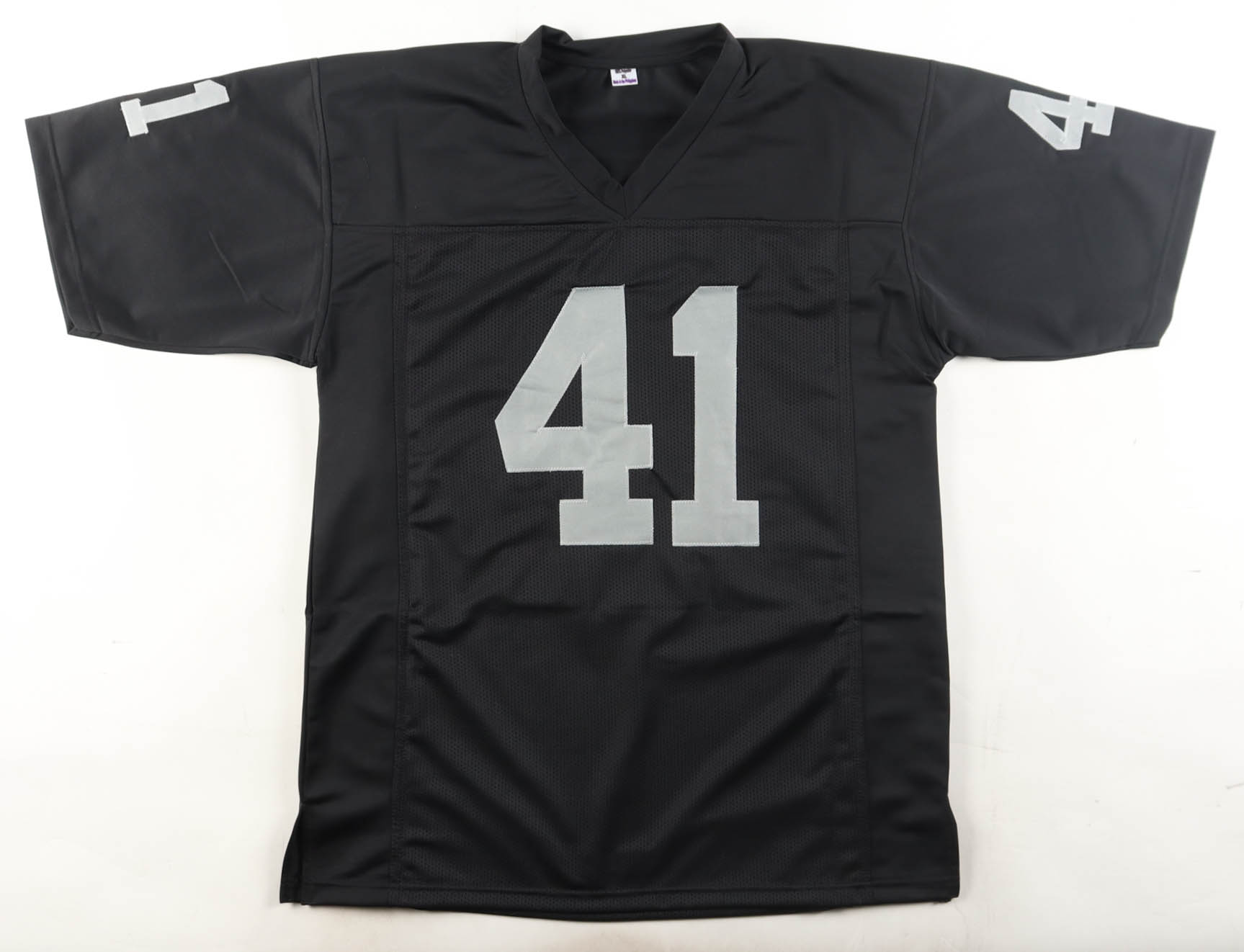 Phil Villapiano Signed Jersey Inscribed "SBXI" & "'Just Win Baby'" (JSA) at PristineAuction.com Phil Villapiano Signed Jersey Inscribed "SBXI" & "'Just Win Baby'" (JSA) at PristineAuction.com