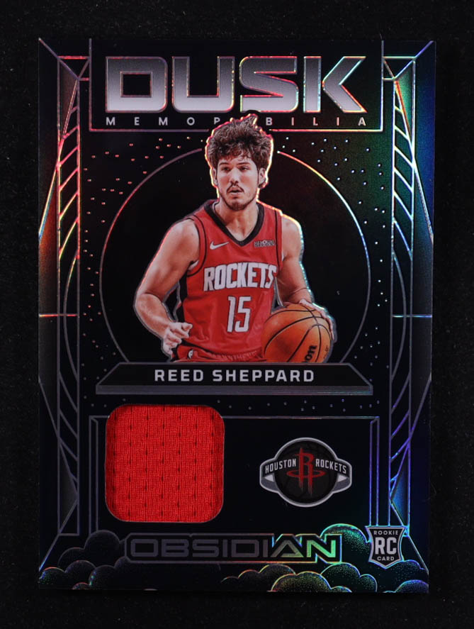 Reed Sheppard 2024-25 Panini Obsidian Dusk Memorabilia #17 RC at PristineAuction.com Reed Sheppard 2024-25 Panini Obsidian Dusk Memorabilia #17 RC at PristineAuction.com