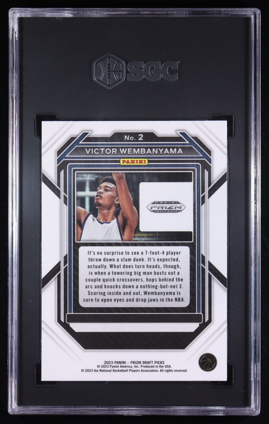 Victor Wembanyama 2023-24 Panini Prizm Draft Picks #2 RC (SGC 10) at PristineAuction.com Victor Wembanyama 2023-24 Panini Prizm Draft Picks #2 RC (SGC 10) at PristineAuction.com
