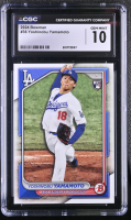 Yoshinobu Yamamoto 2024 Bowman #36 RC (CGC 10) at PristineAuction.com