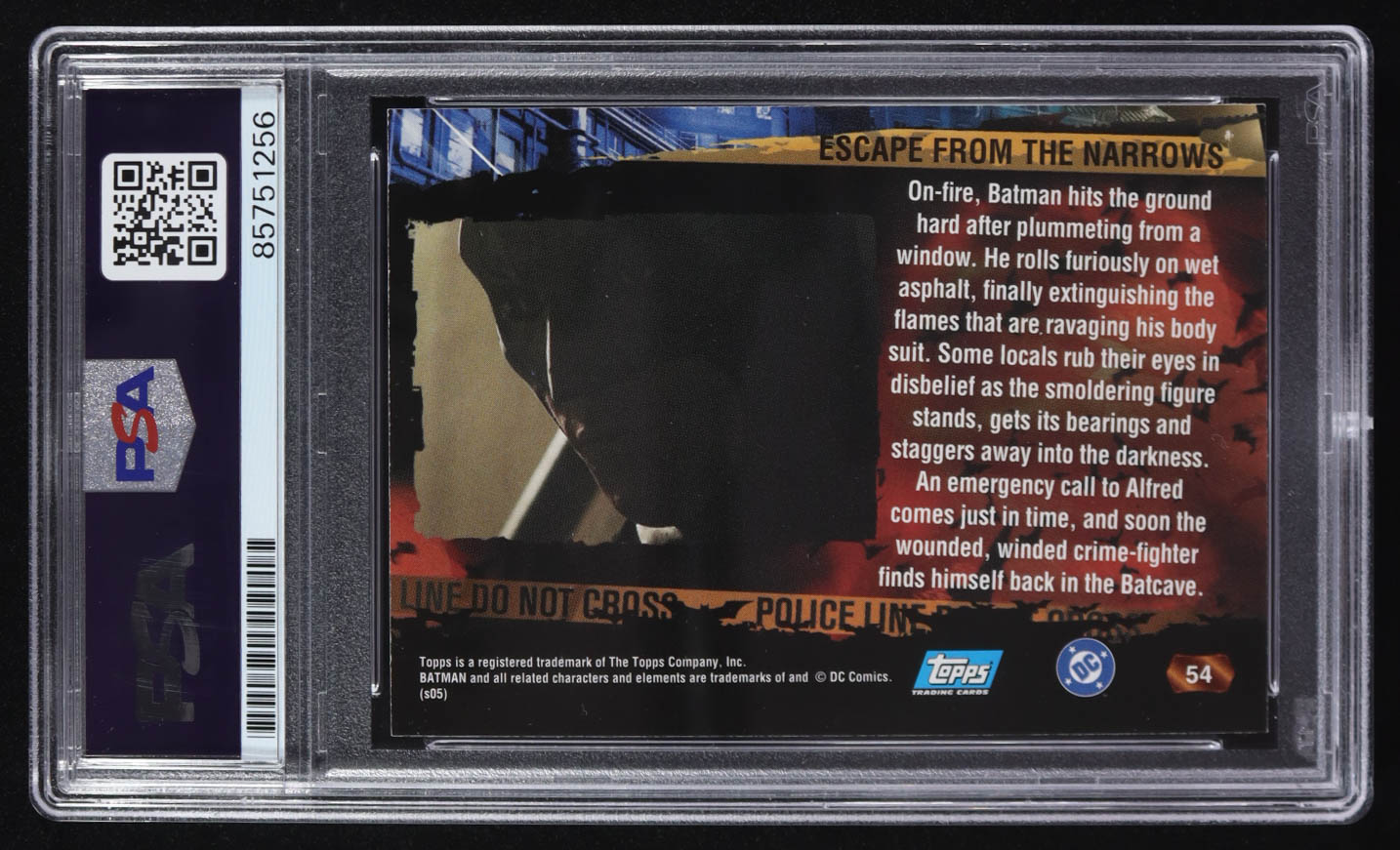 Christian Bale Signed 2005 Topps Batman Begins Escape From The Narrows #54 (PSA) at PristineAuction.com Christian Bale Signed 2005 Topps Batman Begins Escape From The Narrows #54 (PSA) at PristineAuction.com