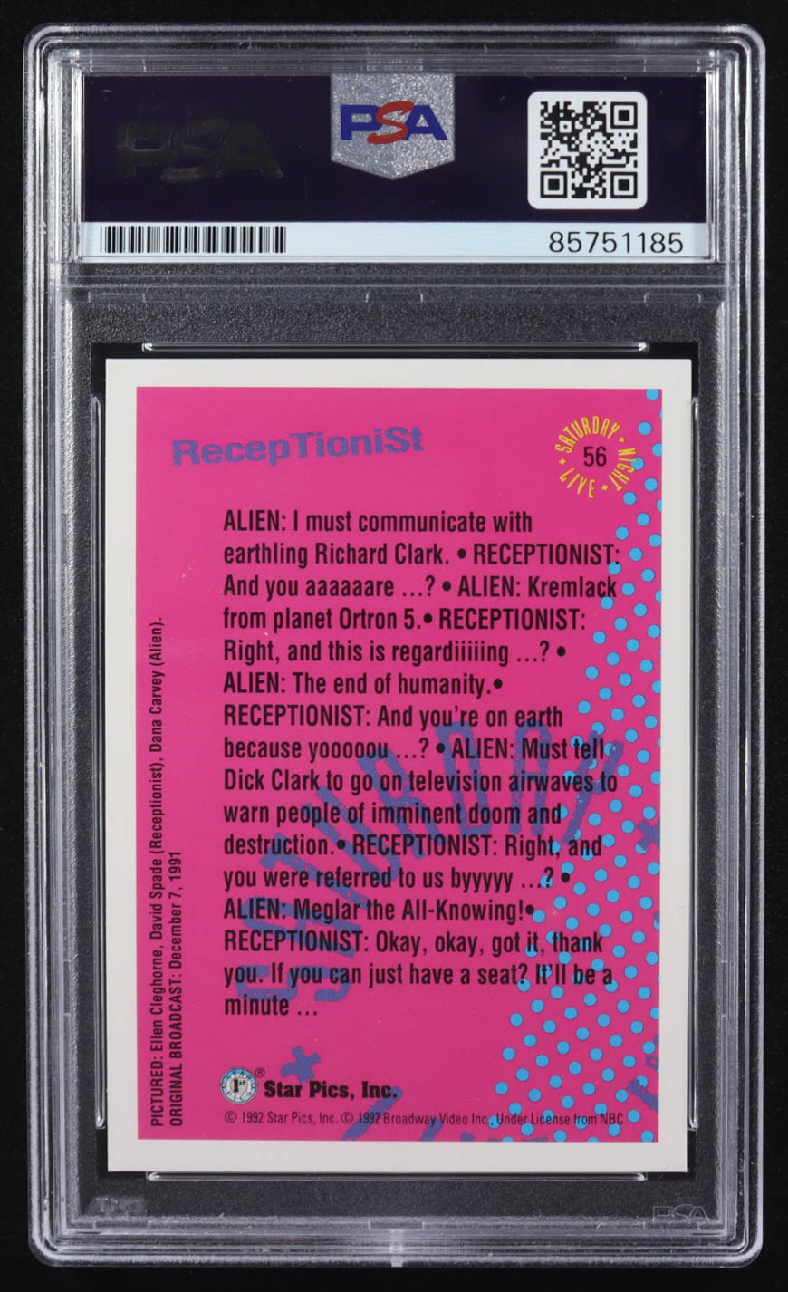 David Spade Signed 1992 Star Pics Saturday Night Live Receptionist #56 (PSA) at PristineAuction.com David Spade Signed 1992 Star Pics Saturday Night Live Receptionist #56 (PSA) at PristineAuction.com