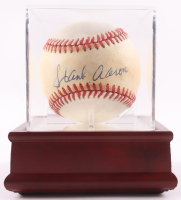 Hank Aaron Signed ONL Baseball with Display Case (PSA) at PristineAuction.com
