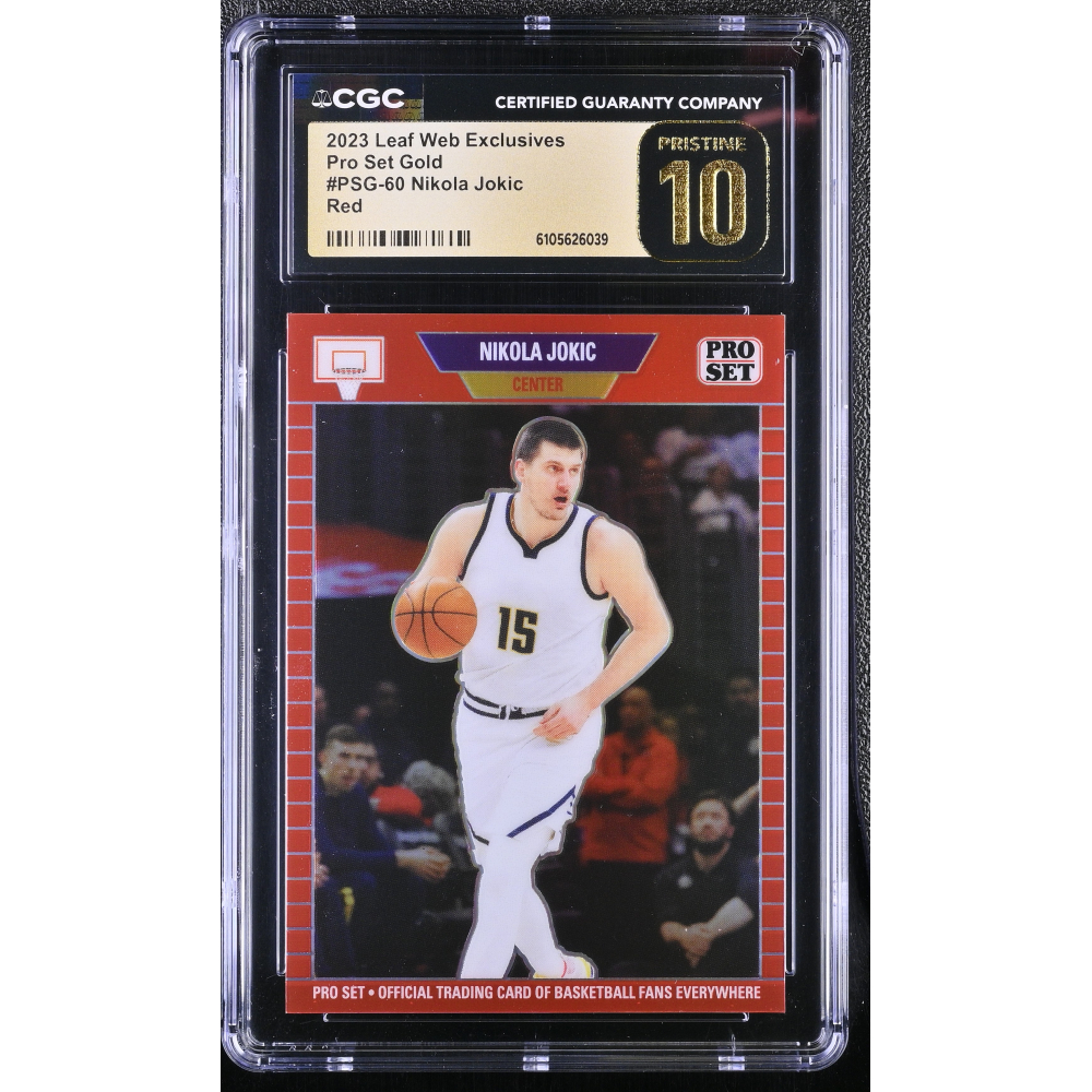 Nikola Jokic 2023 Leaf Web Exclusives Pro Set Red #PSG60 #45/89 (CGC 10 | Pristine Black Label) at PristineAuction.com