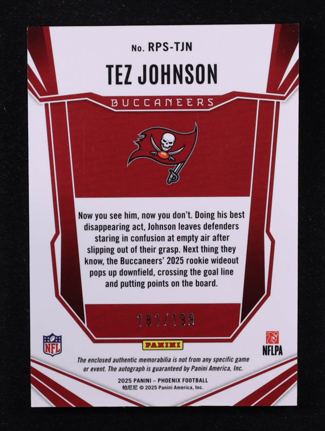 Tez Johnson 2025 Panini Phoenix Rookie Patch Autographs #40 #181/199 RC at PristineAuction.com Tez Johnson 2025 Panini Phoenix Rookie Patch Autographs #40 #181/199 RC at PristineAuction.com