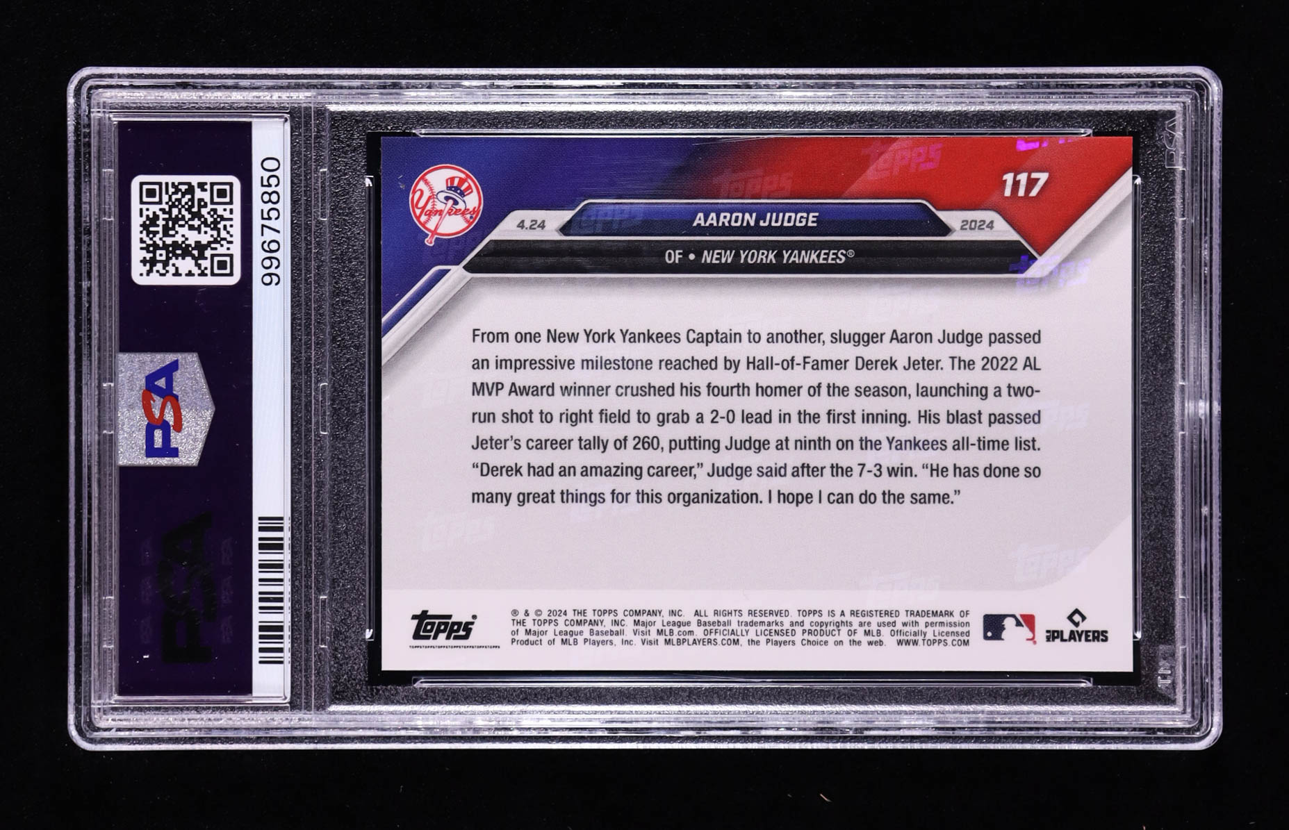 Aaron Judge 2024 Topps Now #117 (PSA 10) at PristineAuction.com Aaron Judge 2024 Topps Now #117 (PSA 10) at PristineAuction.com