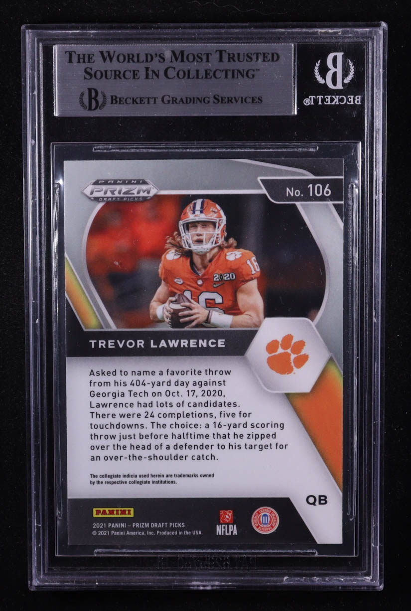 Trevor Lawrence 2021 Panini Prizm Draft Picks #108 RC (BGS 8.5) at PristineAuction.com Trevor Lawrence 2021 Panini Prizm Draft Picks #108 RC (BGS 8.5) at PristineAuction.com