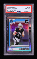 Brock Bowers 2024 Donruss Optic Rated Rookies Preview Holo #394 RC (PSA 10) at PristineAuction.com