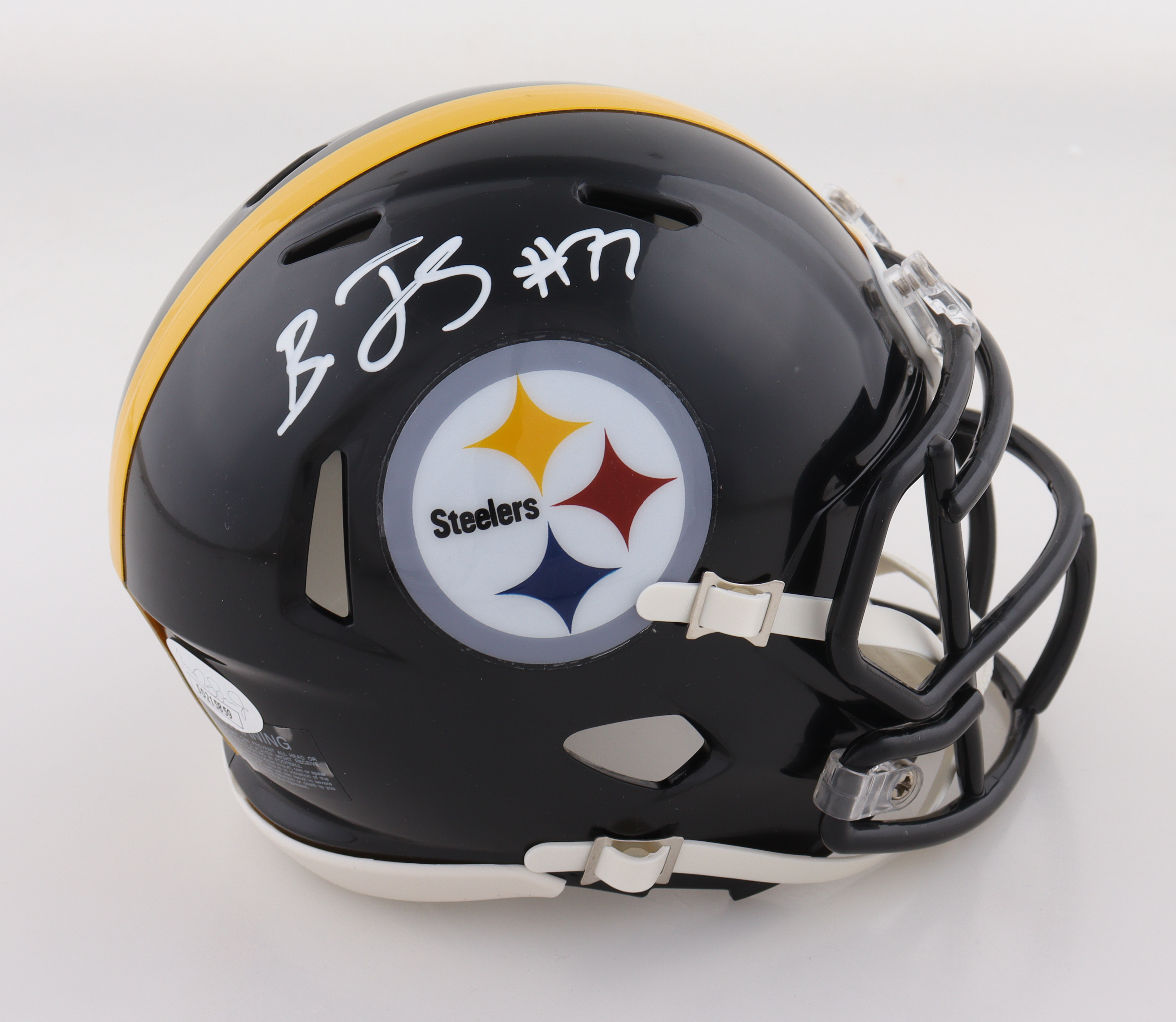 Broderick Jones Signed Steelers Speed Mini Helmet (JSA) at PristineAuction.com Broderick Jones Signed Steelers Speed Mini Helmet (JSA) at PristineAuction.com