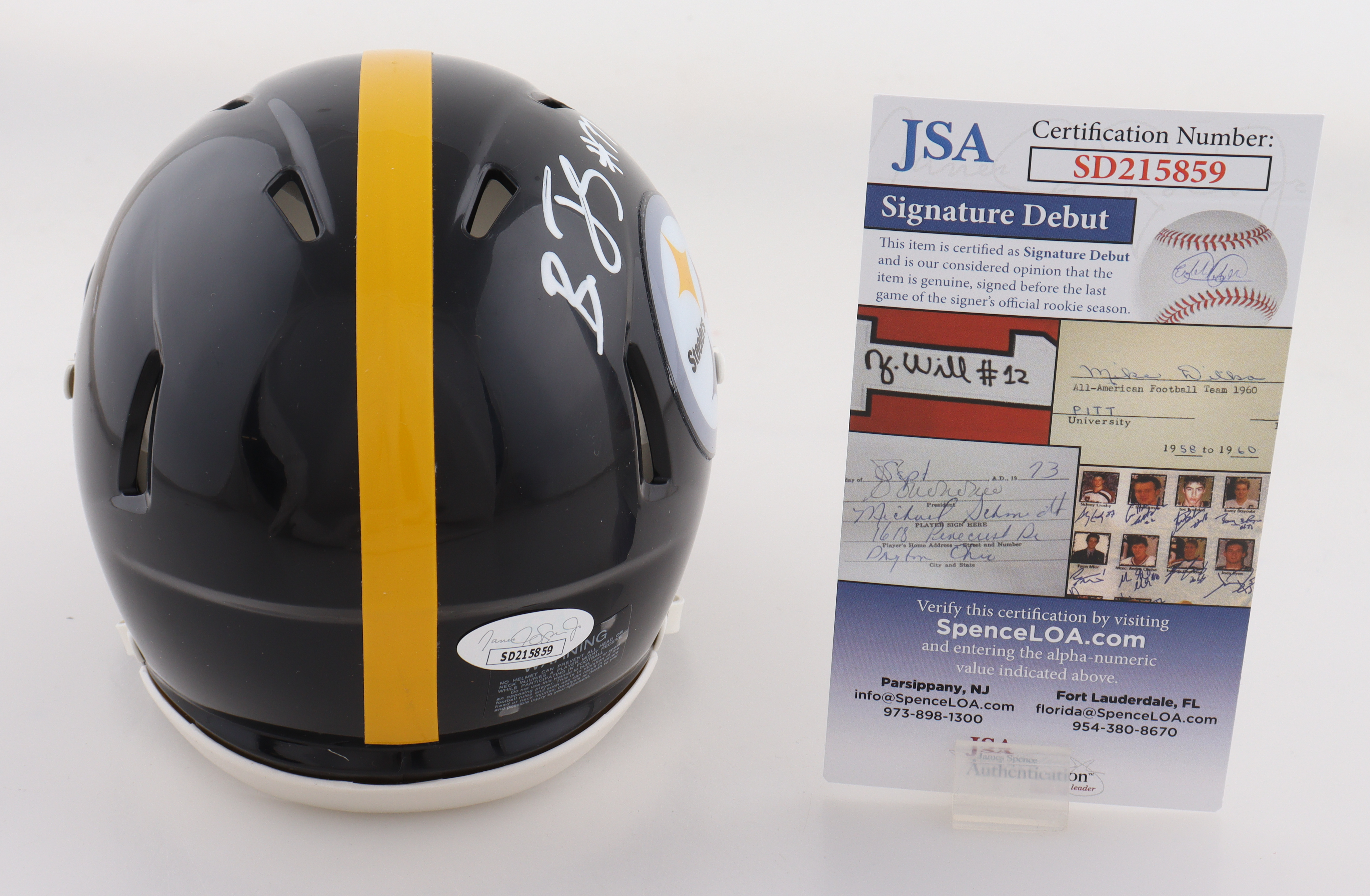 Broderick Jones Signed Steelers Speed Mini Helmet (JSA) at PristineAuction.com Broderick Jones Signed Steelers Speed Mini Helmet (JSA) at PristineAuction.com
