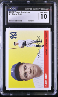 Babe Ruth 2020 Topps Archives #1 (CGC 10) at PristineAuction.com