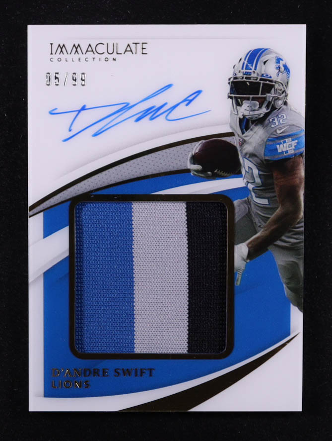 D'Andre Swift 2021 Immaculate Collection Premium Patch Autographs #37 #05/99 at PristineAuction.com D'Andre Swift 2021 Immaculate Collection Premium Patch Autographs #37 #05/99 at PristineAuction.com