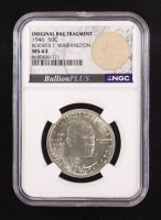 1946 Booker T. Washington 50C Silver Half Dollar, Original Bag Fragment (NGC MS63) at PristineAuction.com