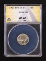 1937 Mercury Silver 10C Dime, Full Split Bands (ANACS MS66 FSB) at PristineAuction.com