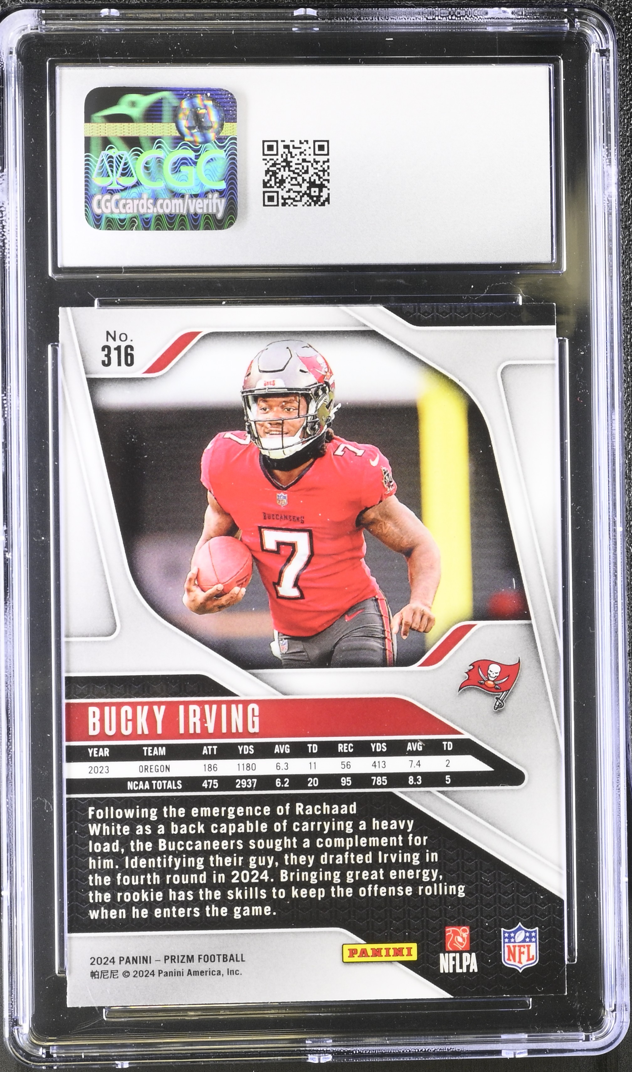 Bucky Irving 2024 Panini Prizm #316 RC (CGC 10) at PristineAuction.com Bucky Irving 2024 Panini Prizm #316 RC (CGC 10) at PristineAuction.com