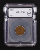 1944 Lincoln Wheat 1C Cent, Mint Error: Rim Clip (ICG EF40) at PristineAuction.com