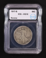 1917-S Walking Liberty 50C Silver Half Dollar (ICG VG10) at PristineAuction.com